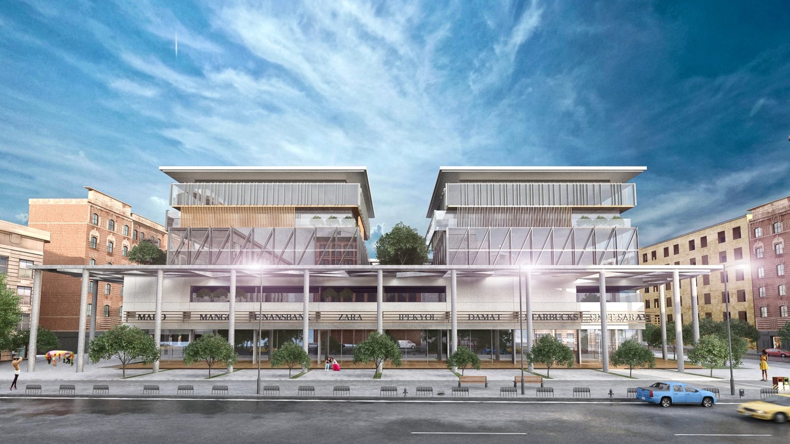 Ticari yapılar ve modern cephe tasarımı